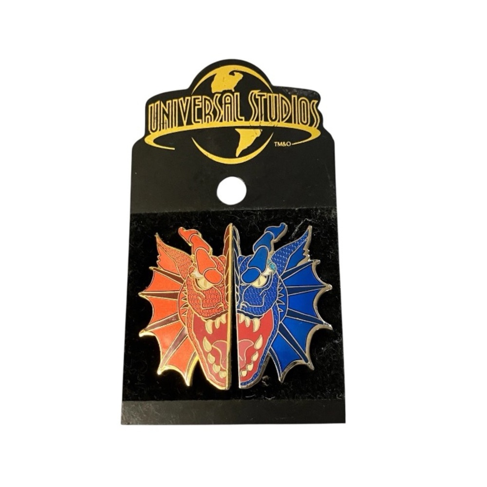 Universal Studios Florida Islands Of Adventure Dueling Dragons Pin Set Fire Ice